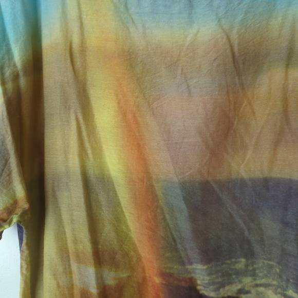 Anthropologie HD in Paris Silk Blend Photo Print Blouse L - Picture 3 of 8